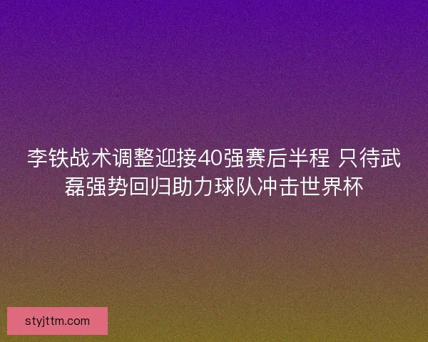 李铁战术调整迎接40强赛后半程 只待武磊强势回归助力球队冲击世界杯
